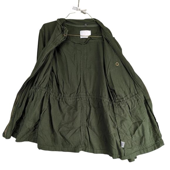 Vanity Dark Green Full Zip Military Jacket Women's M Gorpcore Drawstring Waist - Picture 2 of 10